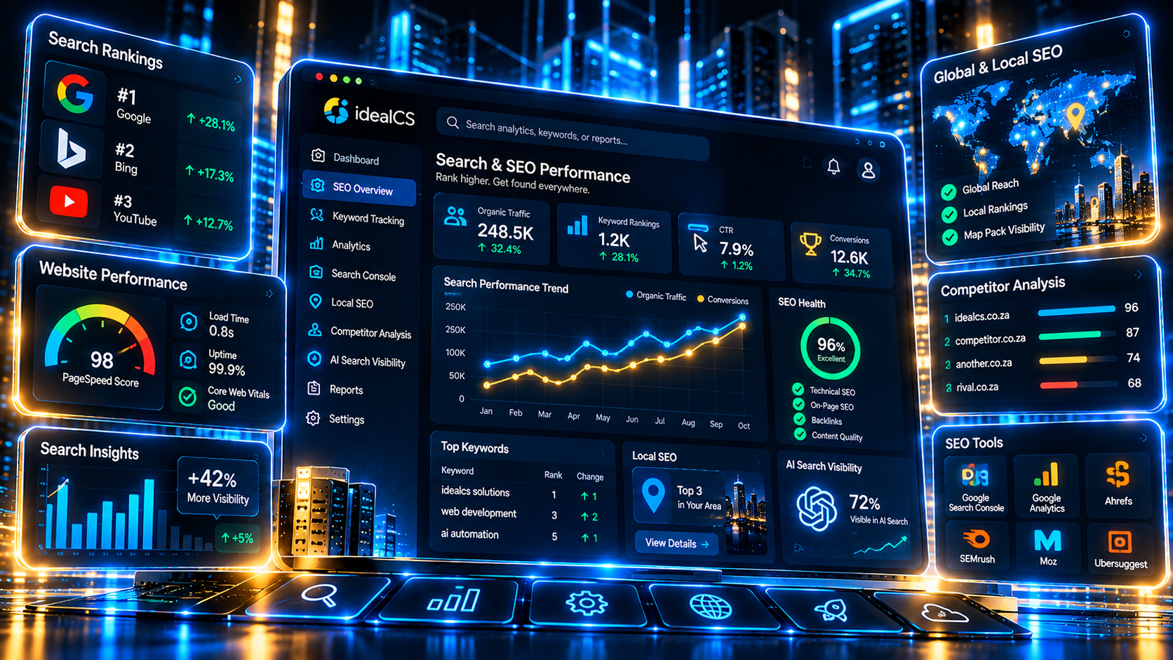 SEO and search visibility by Ideal Computer Solutions